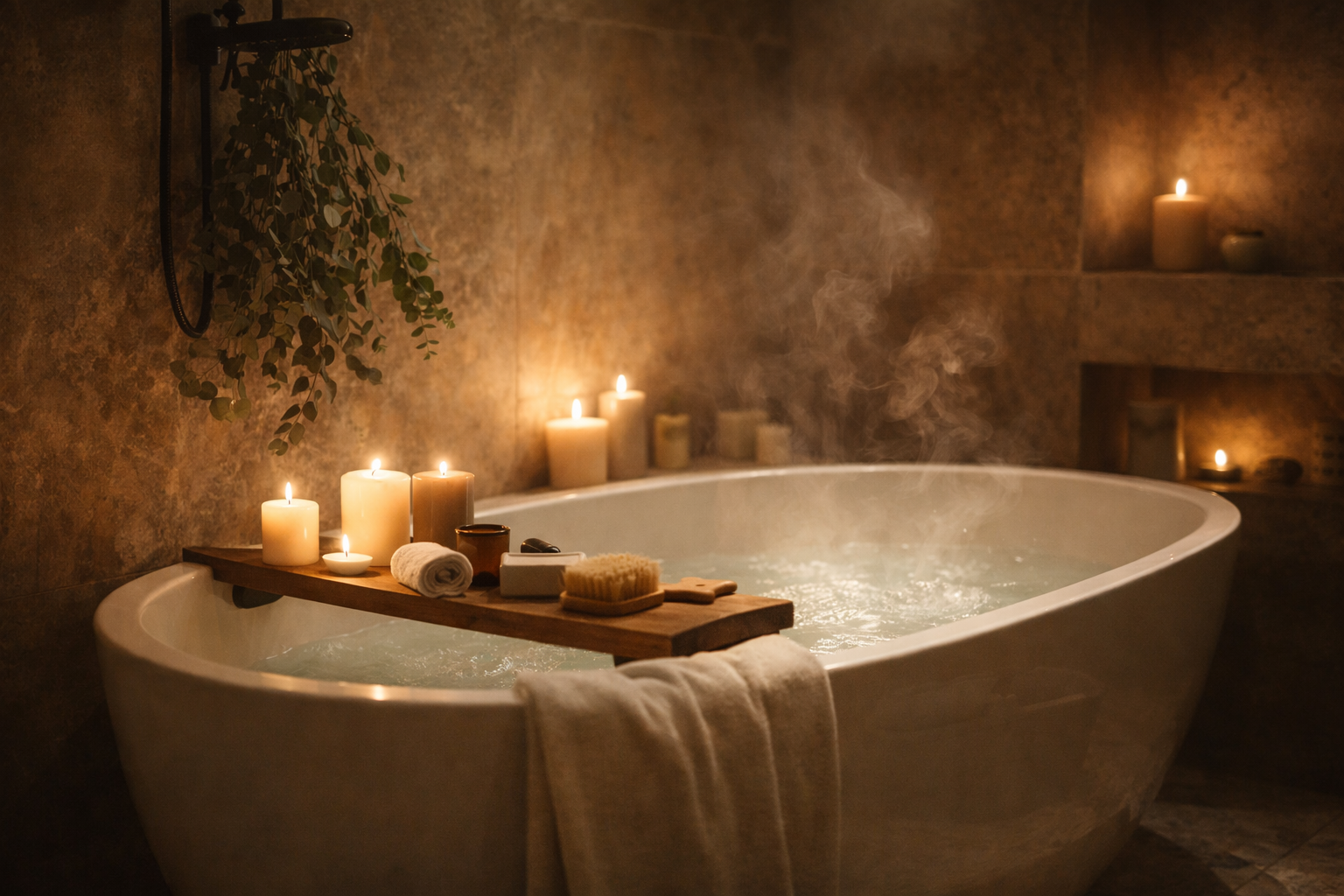 Warm sensorial interior atmosphere for fragrance quiz